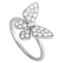 Lb Exclusive 18k White Gold 0.46 Carat Diamond Butterfly Ring