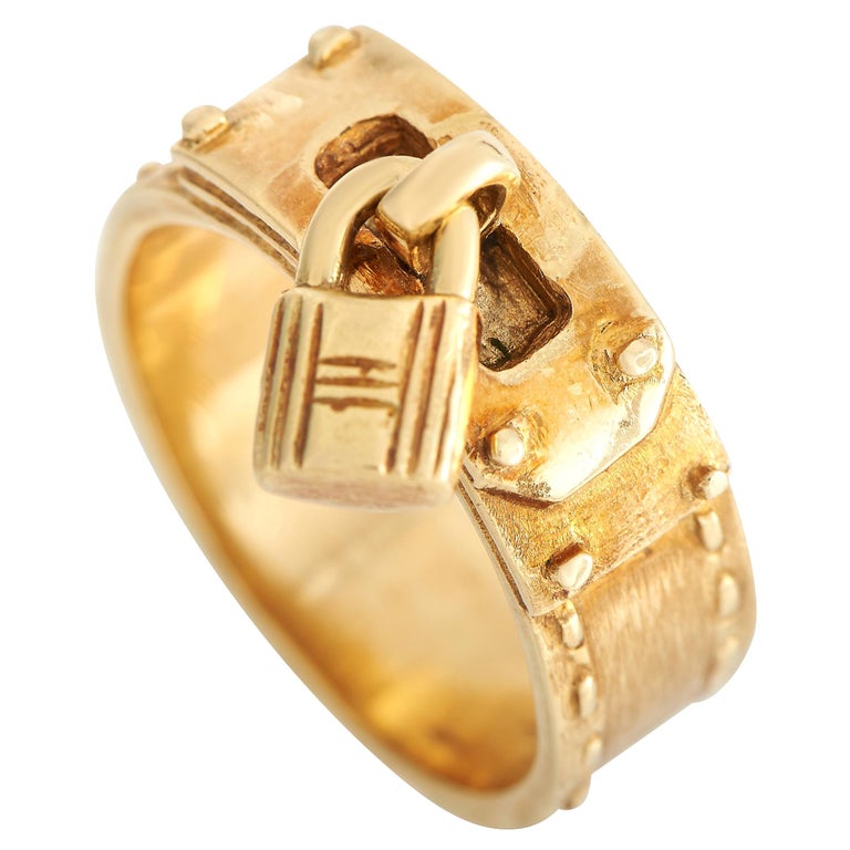 Hermes Kelly 18k Yellow Gold Ring For Sale at 1stDibs