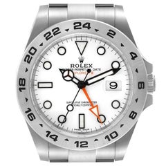 Rolex Explorer II GMT 42 White Dial Orange Hand Steel Mens Watch 216570 Box Card
