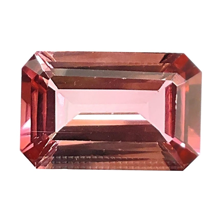 7.43 Carats Pink Tourmaline Octagonal Faceted Cut Stone Natural Gemstone Clean For Sale