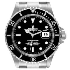 Rolex Submariner Date Black Dial Steel Mens Watch 16610