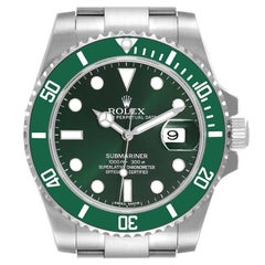 Used Rolex Submariner Hulk Green Dial Bezel Steel Mens Watch 116610LV Box Card