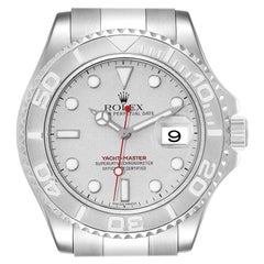 Used Rolex Yachtmaster Platinum Dial Platinum Bezel Steel Mens Watch 16622 Box Papers