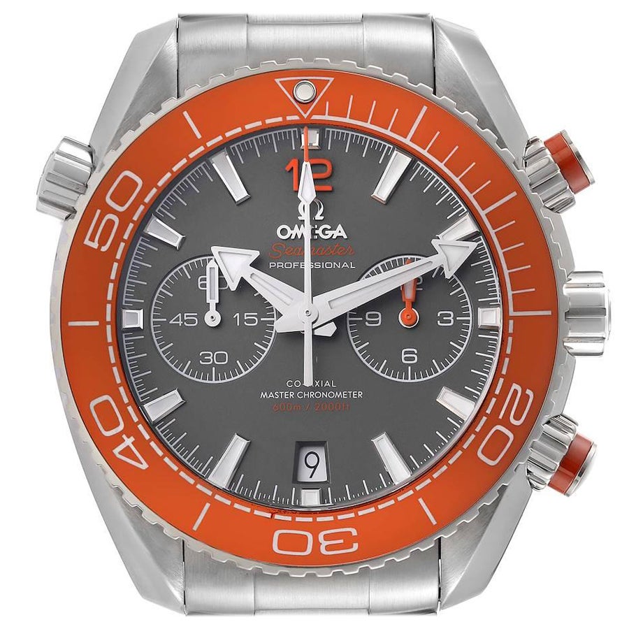 Omega Planet Ocean Chronograph Steel Mens Watch 215.30.46.51.99.001 Box Card For Sale