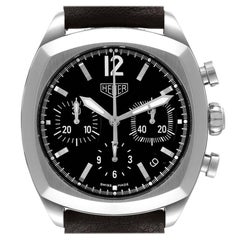 Used Tag Heuer Monza Re-Edition Chronograph Black Dial Steel Mens Watch CR2110