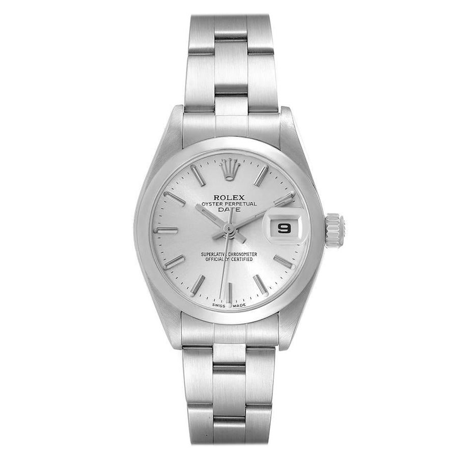 Rolex Date 26 Salmon Dial Domed Bezel Steel Ladies Watch 79160 For Sale