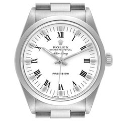 Reloj Rolex Air King para caballero con esfera blanca y bisel abombado 14000