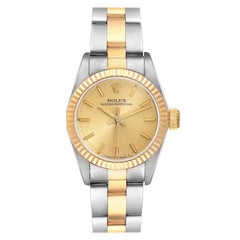 Rolex Oyster Perpetual Steel Yellow Gold Champagne Dial Ladies Watch 67193