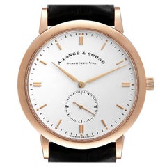 A. Lange and Sohne Saxonia Rose Gold Silver Dial Mens Watch 215.032