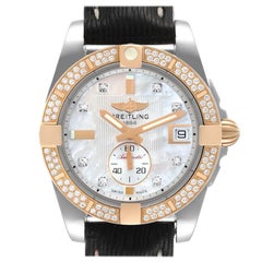 Breitling Galactic 36 Stainless Steel Rose Gold MOP Dial Diamond Watch C37330