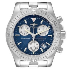 Breitling Colt Chronograph Blue Dial Steel Mens Watch A73380