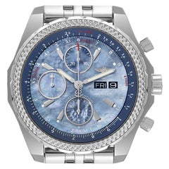 Breitling Bentley Motors GT Blue Mother of Pearl Dial Watch A13362 Box Card