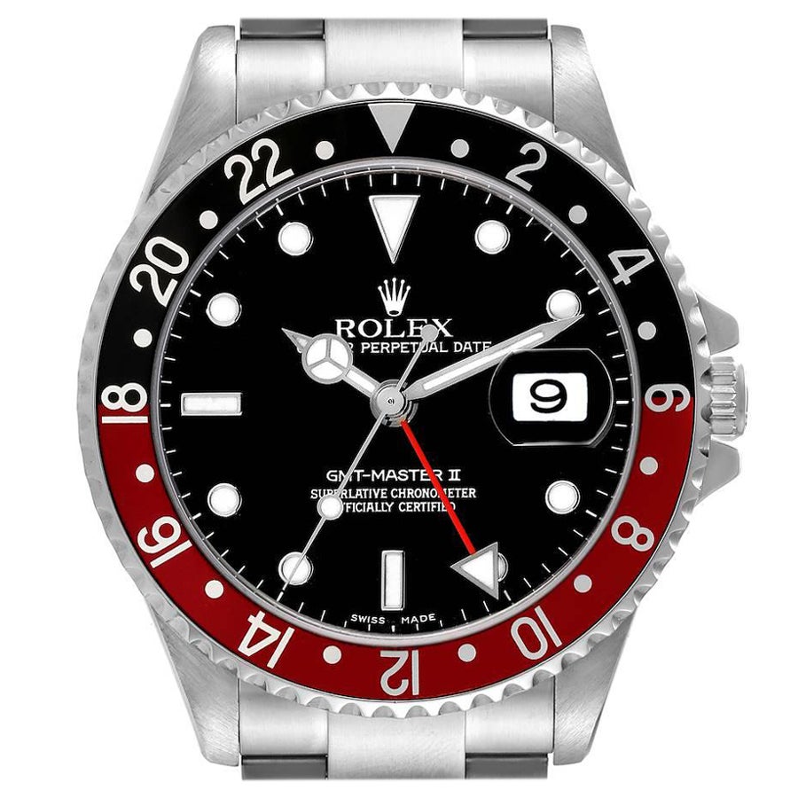 Rolex GMT Master II Black Bezel Steel Mens Watch 16710 Box Papers For Sale at 1stDibs magnum