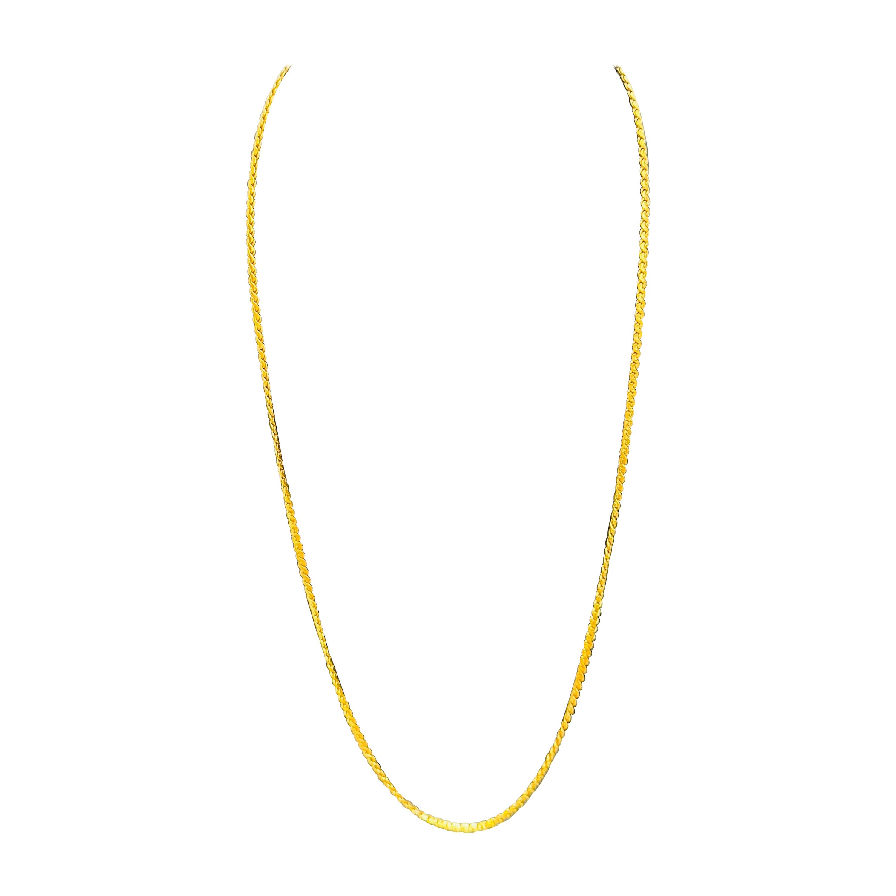 Vintage 18 Karat Yellow Gold 9.6 Gm S Link Chain Necklace For Sale