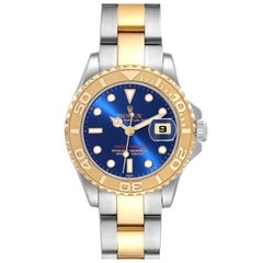 Vintage Rolex Yachtmaster 29mm Steel Yellow Gold Blue Dial Ladies Watch 169623