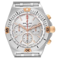Breitling Chronomat B01 Stainless Steel Silver Dial Mens Watch IB0134 Box Card