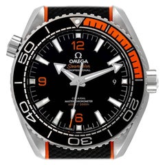 Used Omega Planet Ocean Black Orange Bezel Watch 215.32.44.21.01.001 Box Card