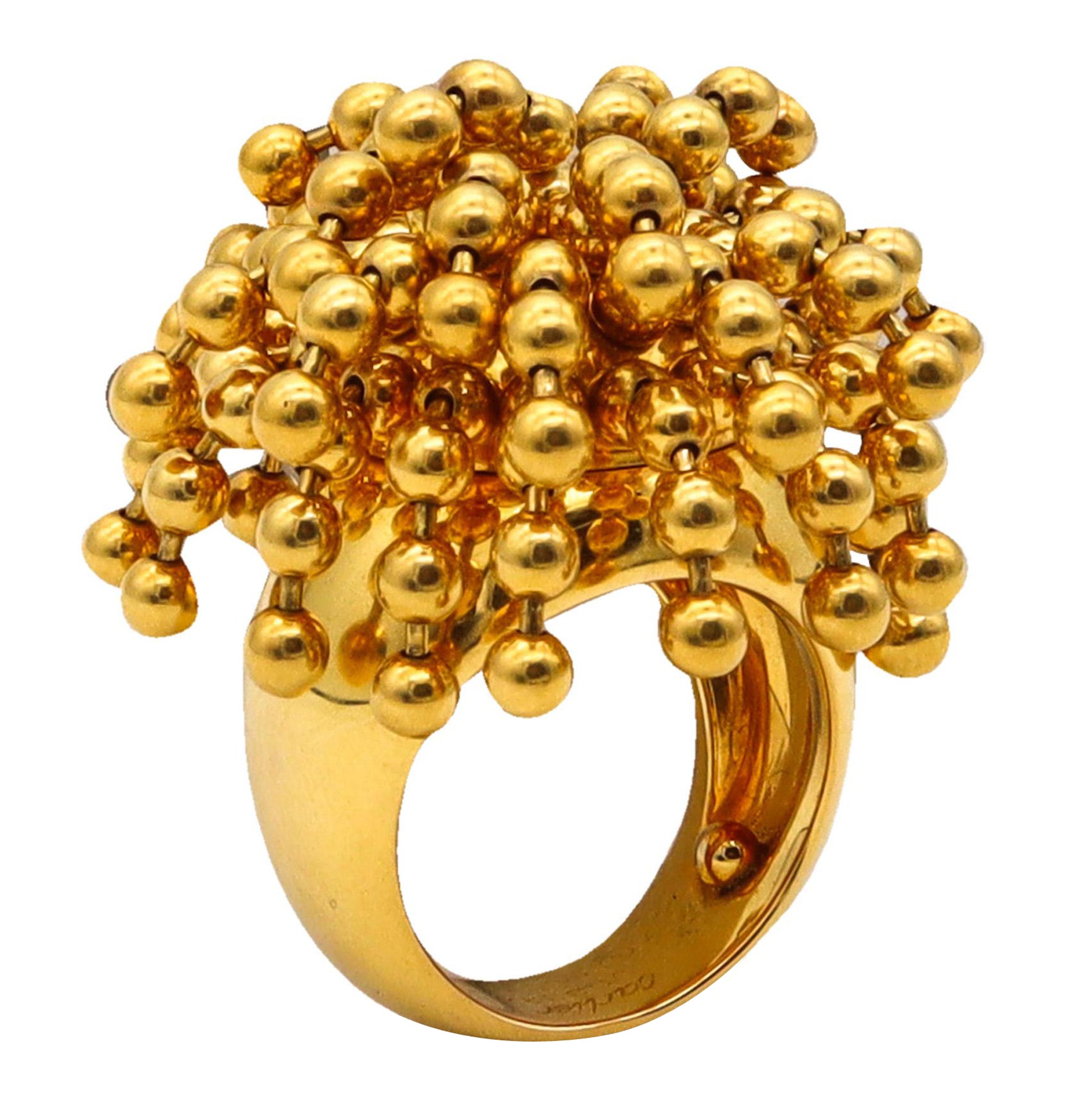 Cartier Nouvelle Bague Pom Pom Kinetic Cocktail Ring in 18 Karat Yellow Gold For Sale