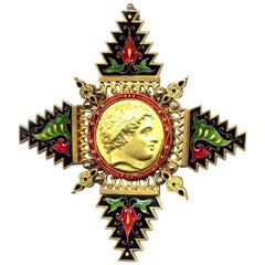 Giuliano Enamelled Gold Pendant