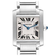 Cartier Tank Francaise Midsize Silver Dial Steel Ladies Watch W51003Q3