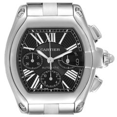 Cartier Roadster XL Chronograph Black Dial Steel Mens Watch W62020X6 Papers