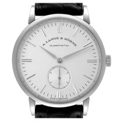 Used A. Lange and Sohne Saxonia White Gold Silver Dial Mens Watch 219.026 Papers