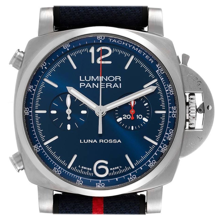 Panerai Luminor Luna Rossa Chrono Stahl-Herrenuhr PAM01303 Ungetragen