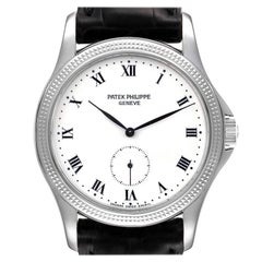 Patek Philippe Calatrava 18K White Gold White Dial Mens Watch 5115