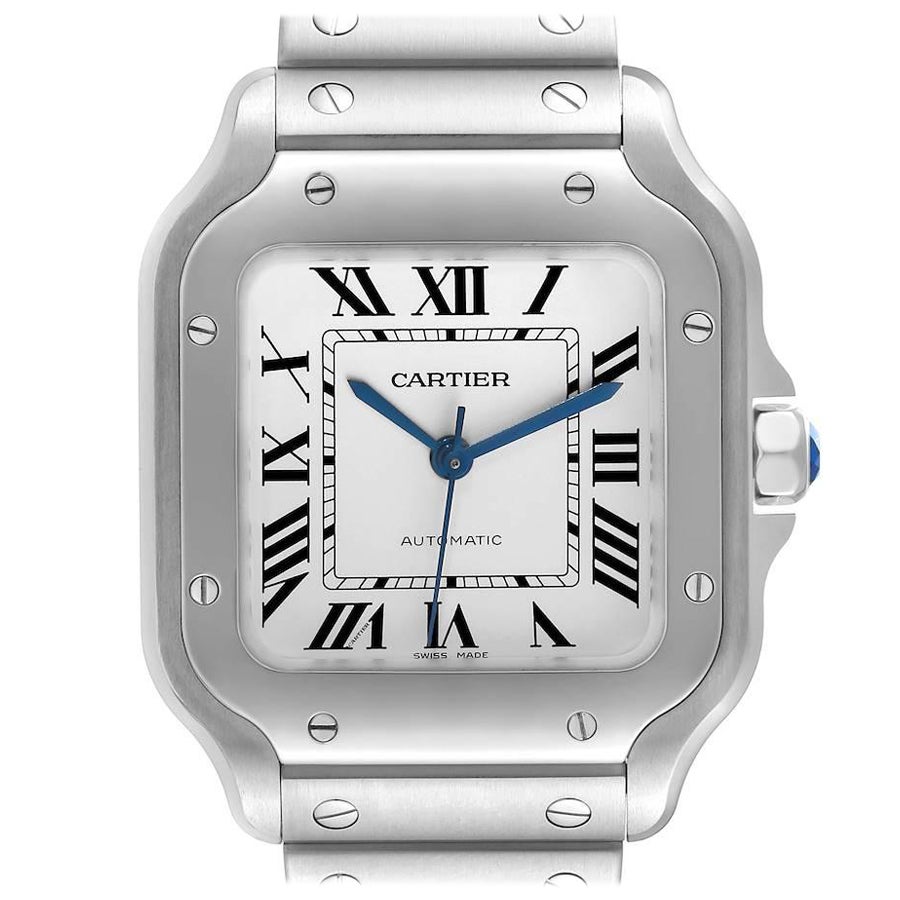 Cartier Santos de Cartier Large Model Blue PVD Watch WSSA0048 For Sale