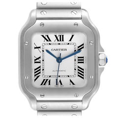 Cartier Santos De Cartier Medium Steel Mens Watch WSSA0010 Box Card