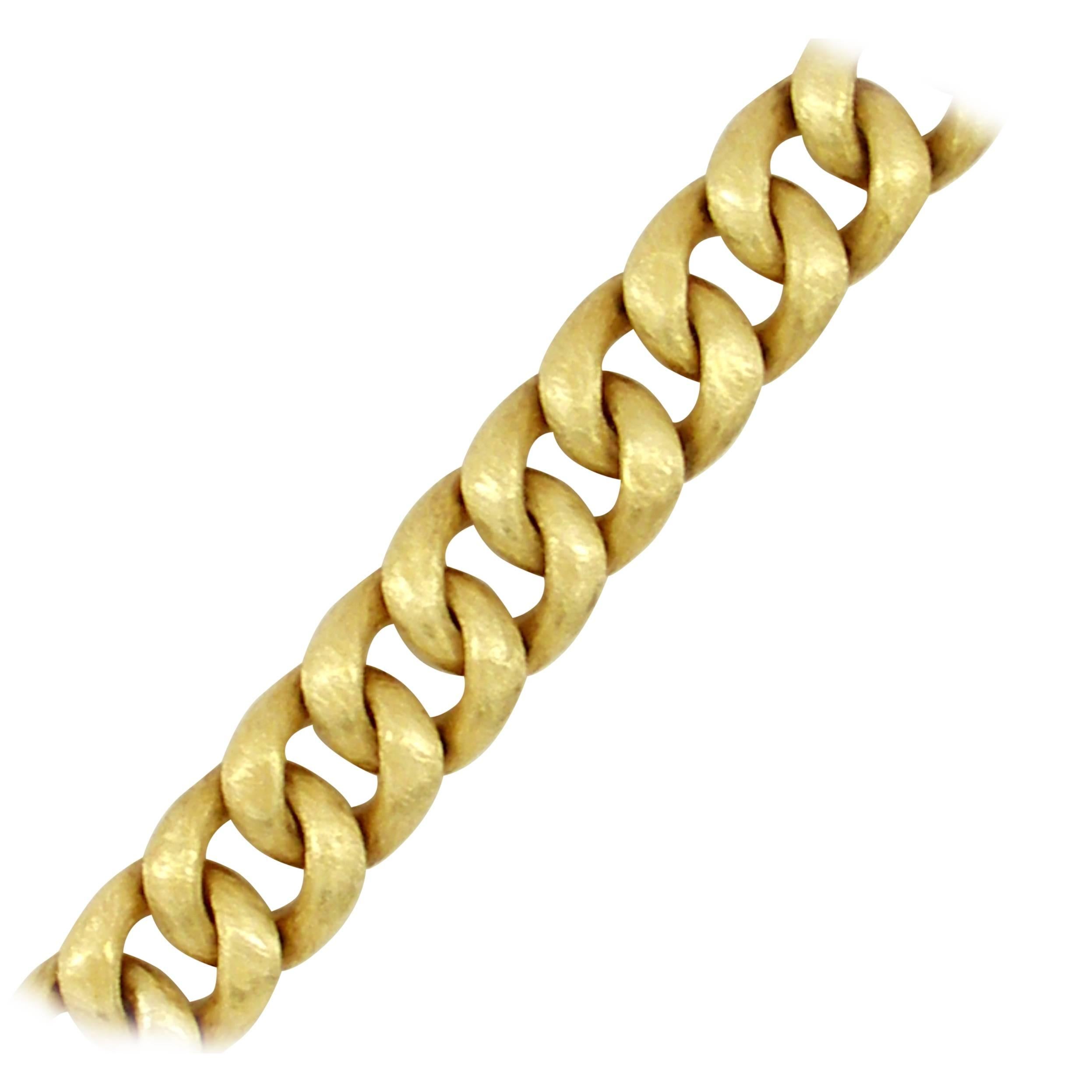 Florentine Finish Curb Link Gold Bracelet