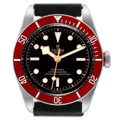 Used Tudor Heritage Black Bay Burgundy Bezel Steel Mens Watch 79230 Box Card