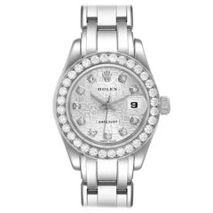 Rolex Pearlmaster 18k White Gold Anniversary Diamond Dial Ladies Watch 69299