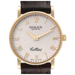 Rolex Cellini Classic Yellow Gold Anniversary Dial Mens Watch 5115 Box Card