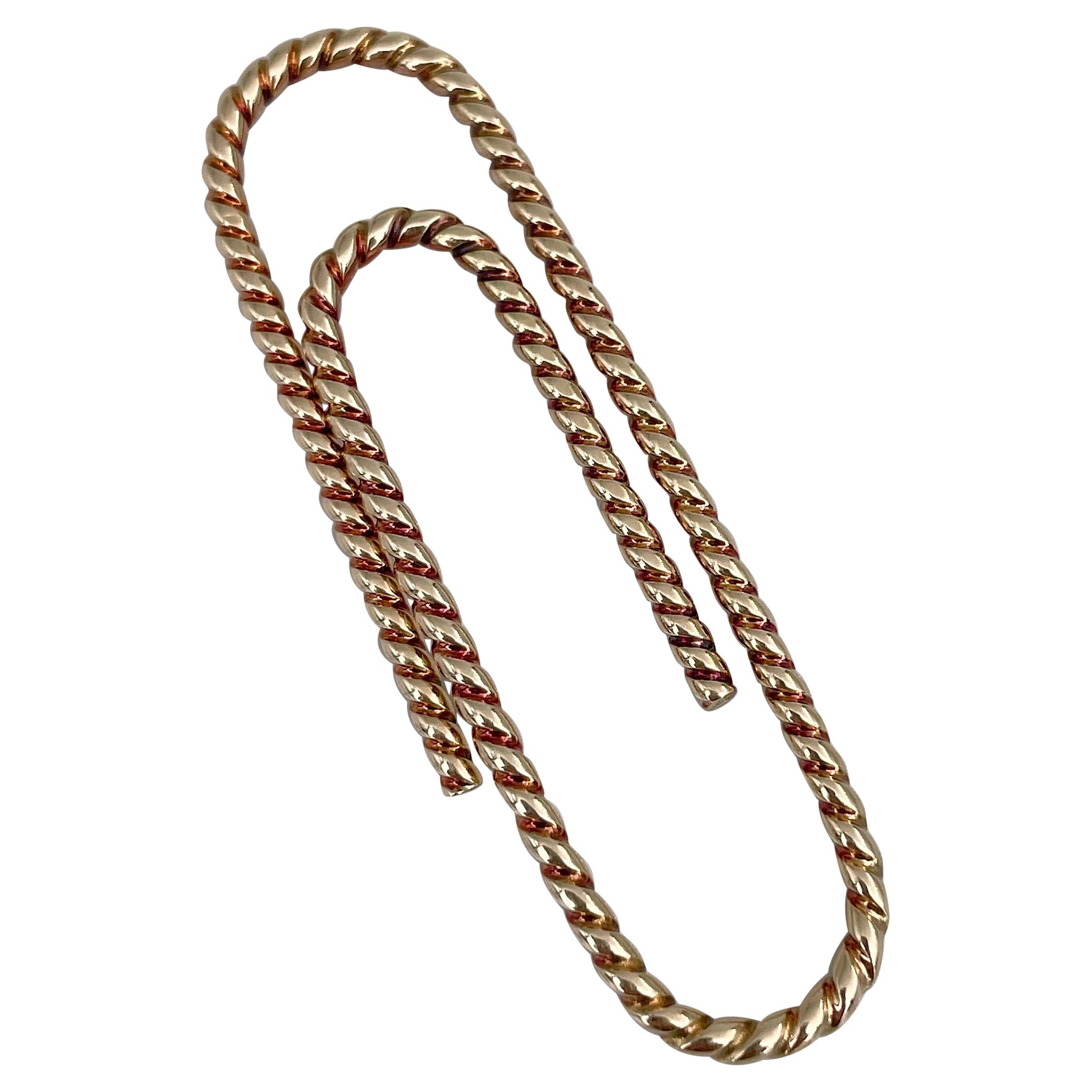 Vintage 18 Karat Bicolor Gold Figural Paper Clip Money Clip at 1stDibs