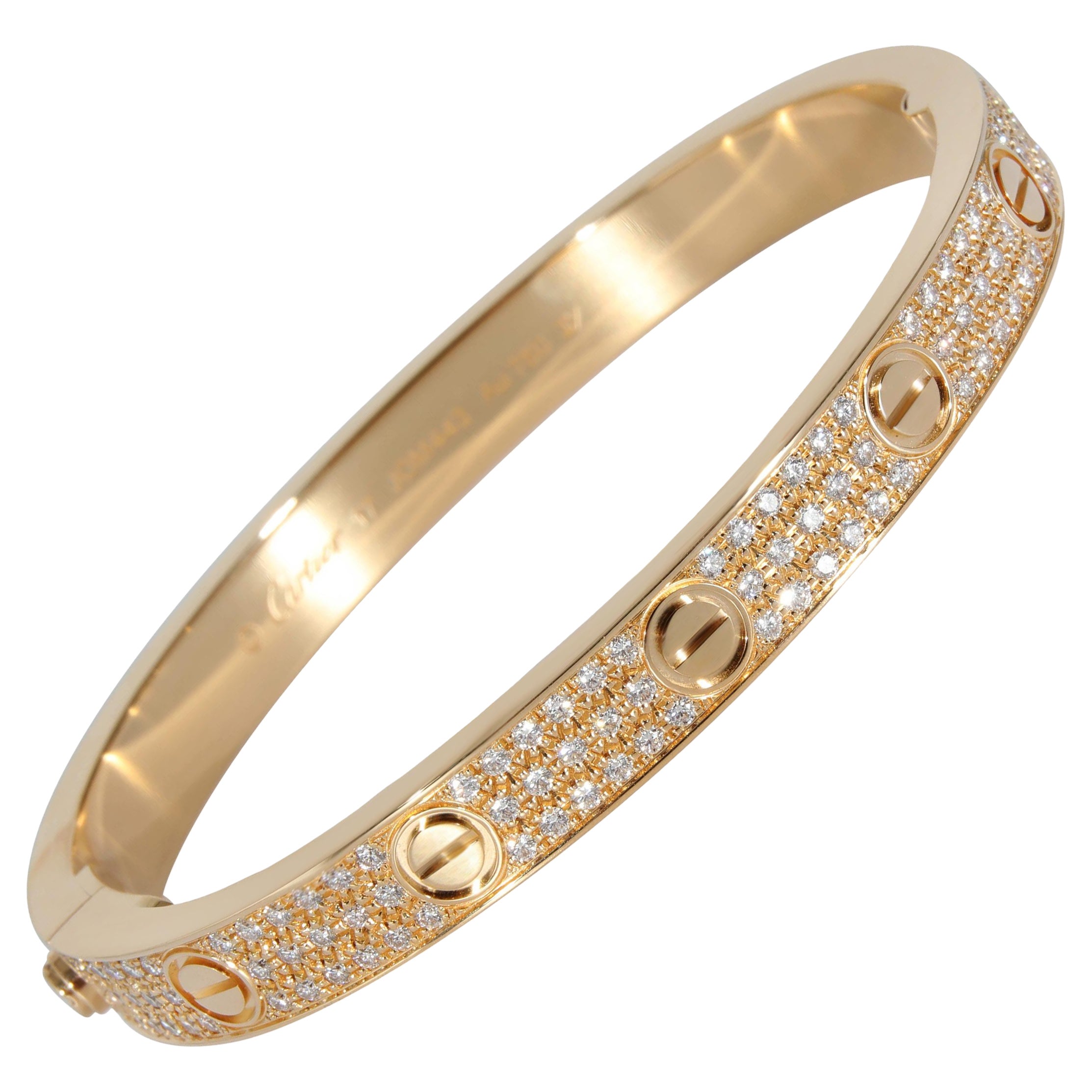 Cartier Double Love Diamond Paved 18 Karat Rose and White Gold Bracelet ...