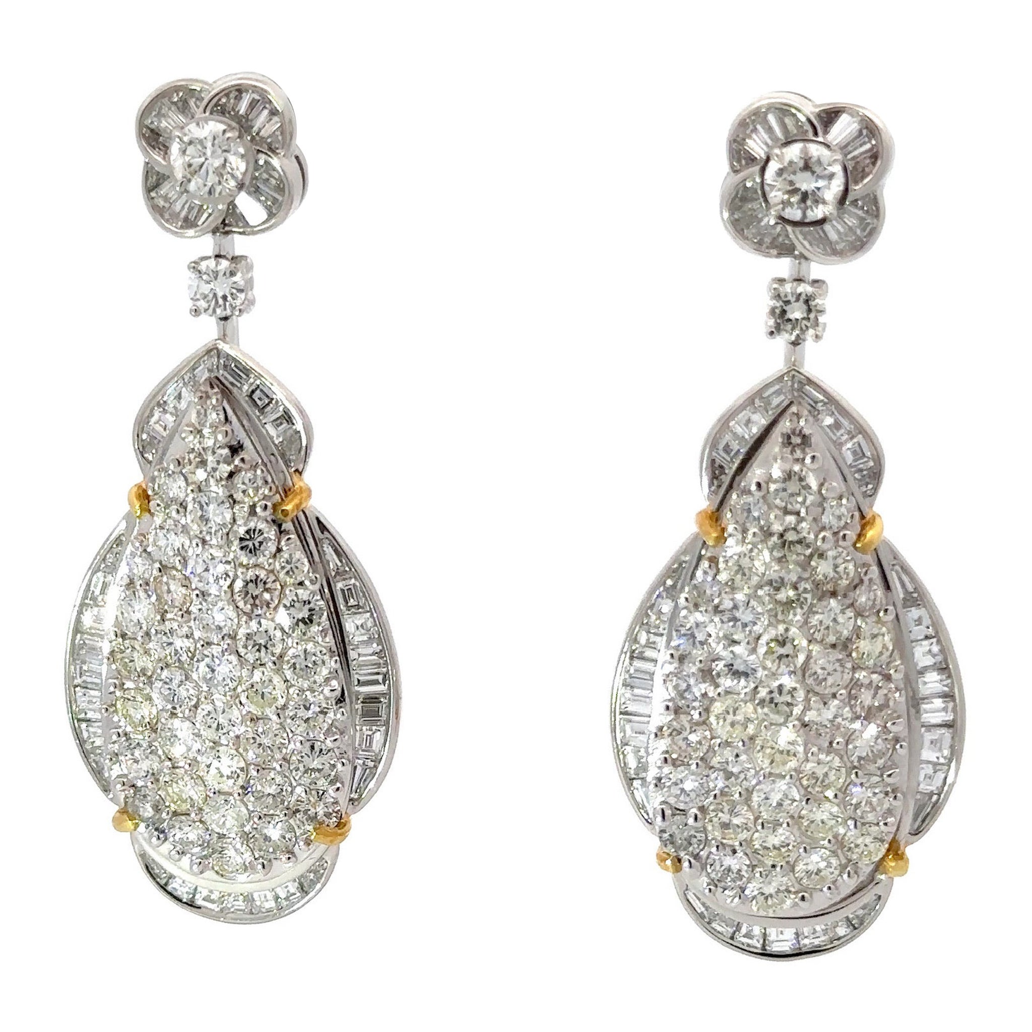 Huge Diamond Pear Drop Earring For Sale