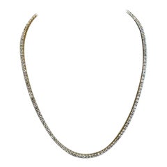 Used 15 TCW Diamond Tennis Necklace in 14k Rose Gold