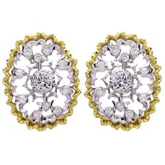 Buccellati Cassiopeia Oval Diamond Gold Earrings