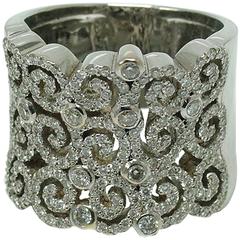 Diamond Gold Spiral Motif Ring