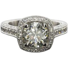 Spectacular Jack Kelege 2.02 Carat GIA Diamond Halo Platinum Engagement Ring