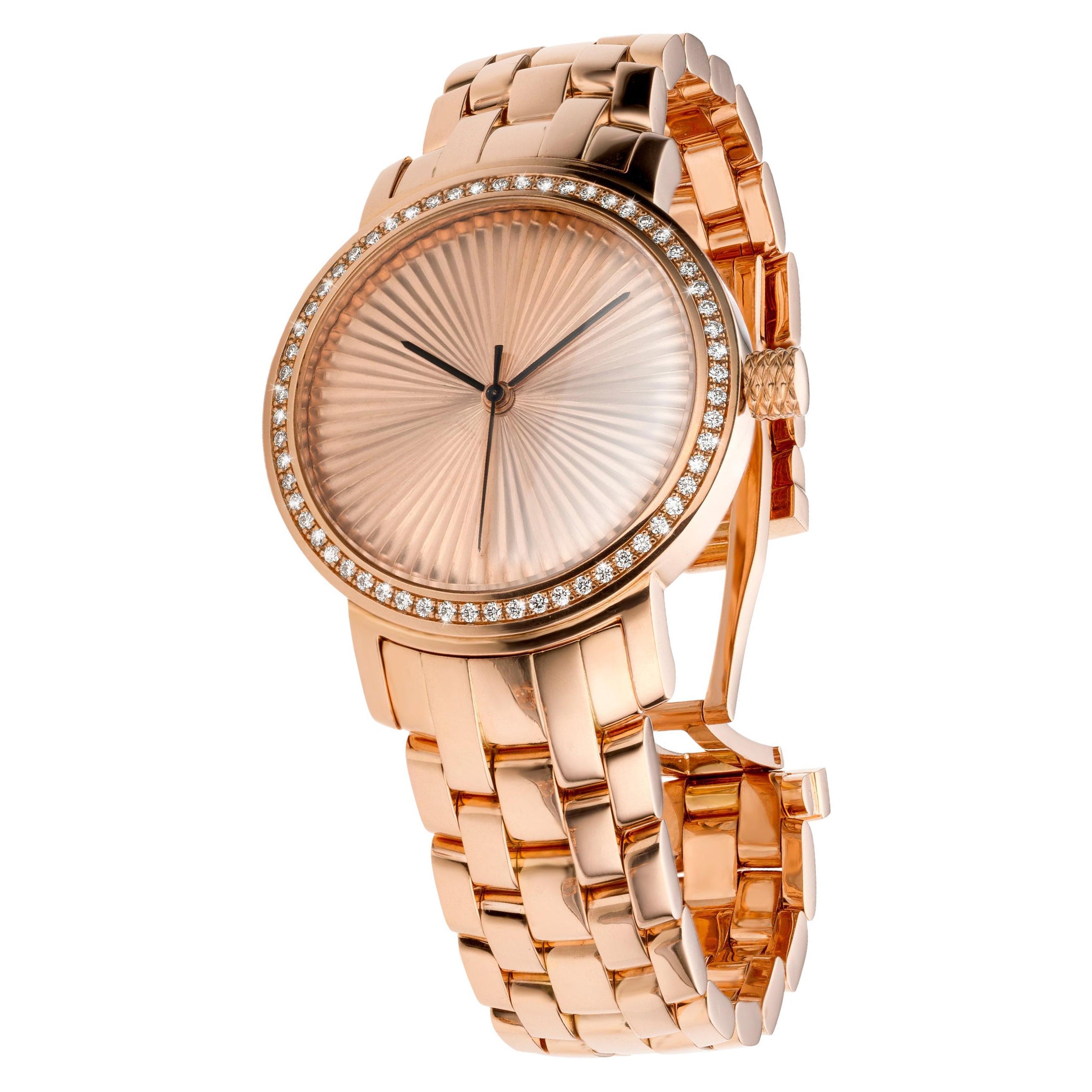 Cober “Nº2” Ladies Rosé Gold with 60 Diamonds Wristwatch in stock and handmade For Sale