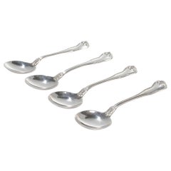 Set of 4 Tiffany & Co. Sterling Silver Cream Soup Spoons in the Provence Pattern
