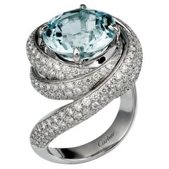 Cartier Ring mit Aquamarin und Diamanten