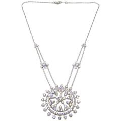 Diamond Gold Open Filigree Necklace