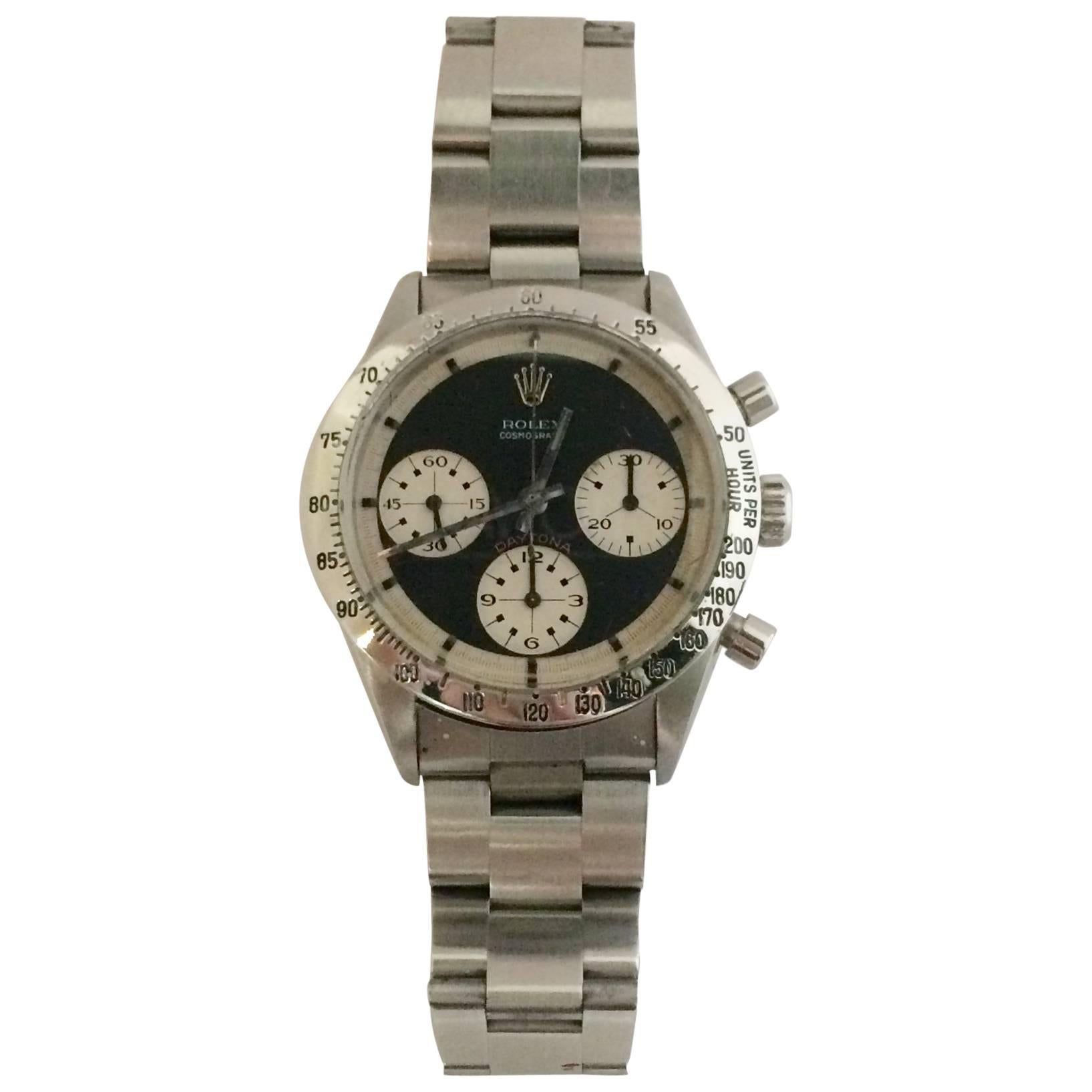 Rolex Stainless Steel Cosmograph Daytona Big Red manual Wristwatch ref 6239