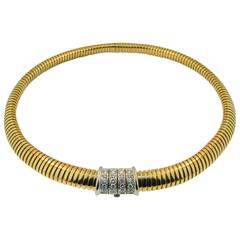 Picchiotti Italy Diamond Gold Tubogas Choker Necklace