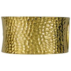 Large Hammered Gold Cuff Bracelet