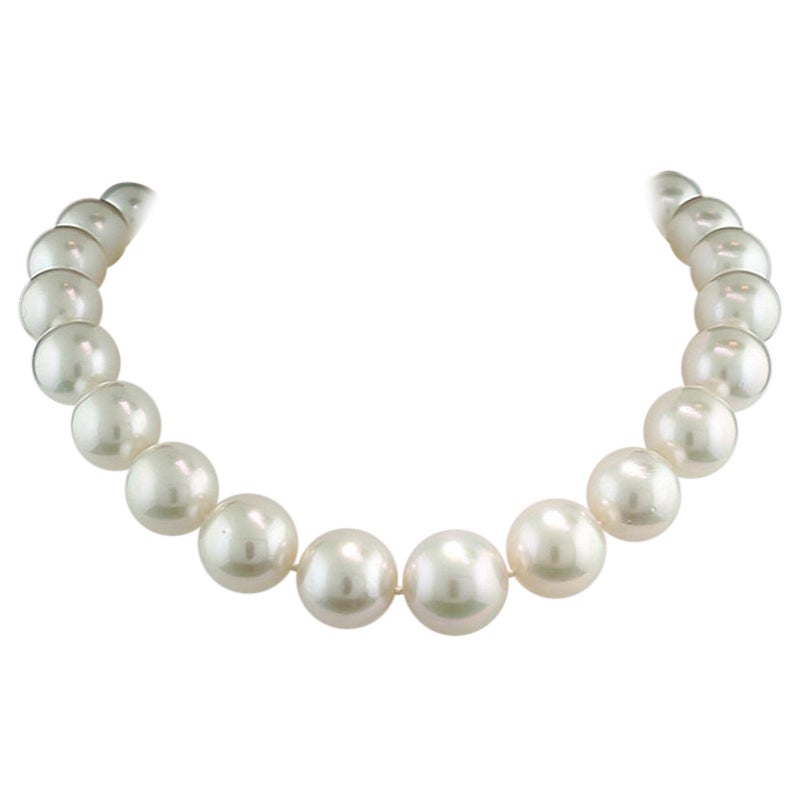 Australian South Sea Pearl and Diamond Necklace with 18 Karat White