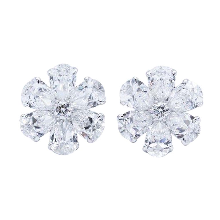 Emilio Jewelry GIA Certified 6.31 Carat Cluster Earring For Sale